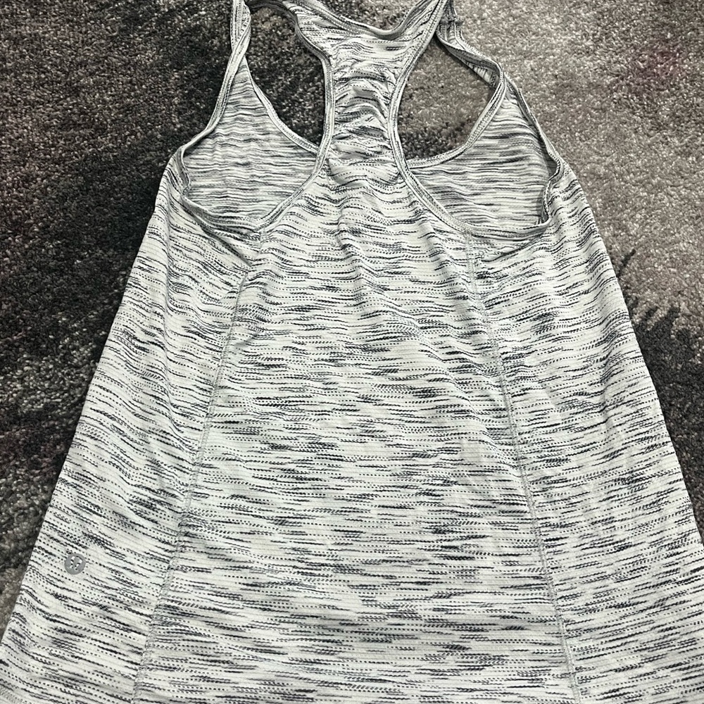 Lululemon Athletica Black and White Striped Tank Top